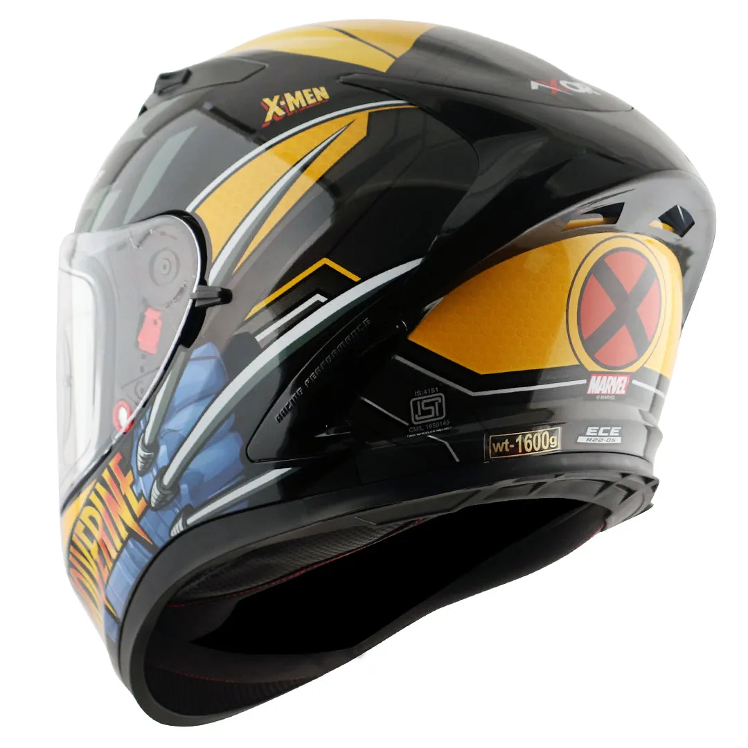 AXOR Street Marvel Wolverine Black Yellow Full Face Helmet