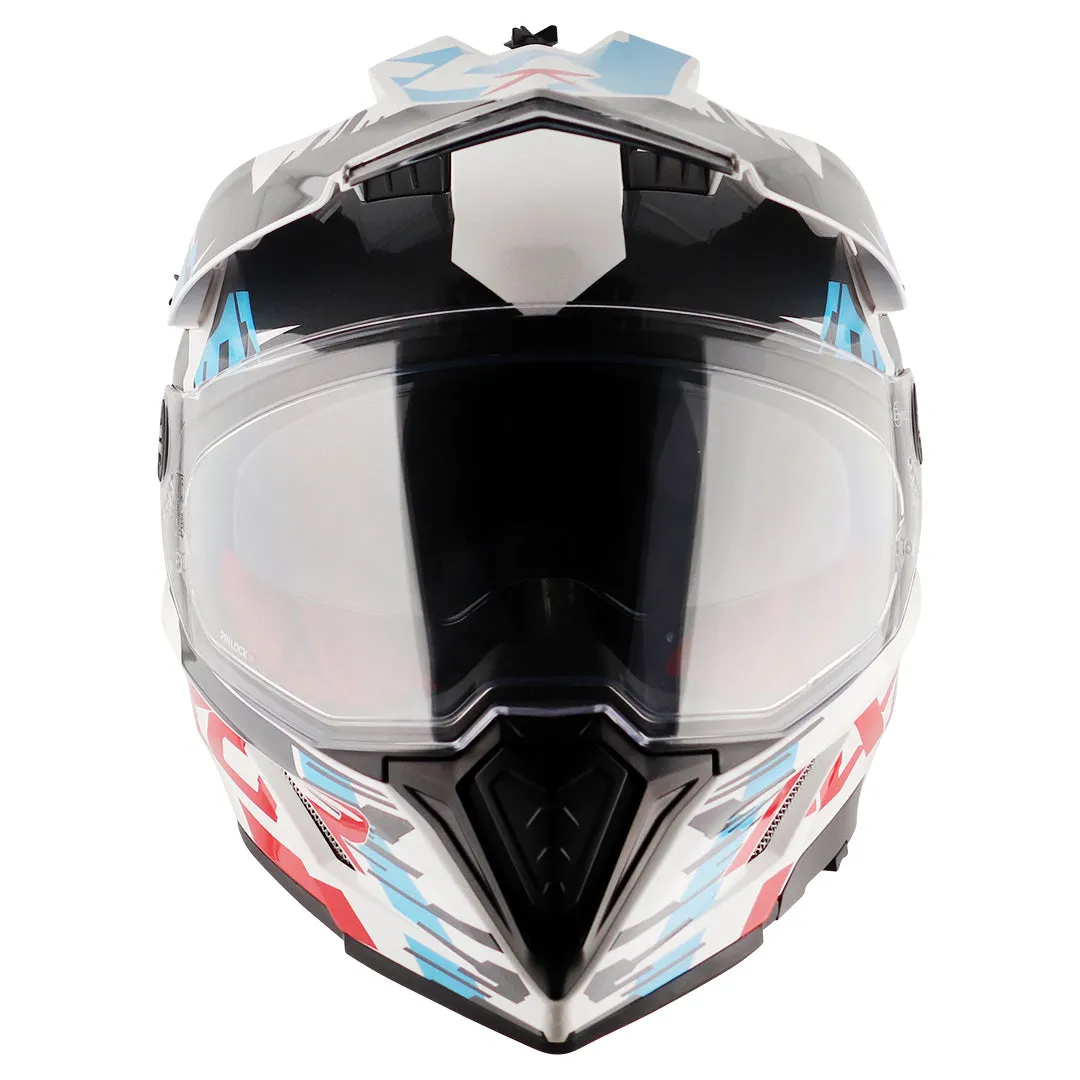 AXOR X Cross X1 Dual Visor White Red Off Road Helmet
