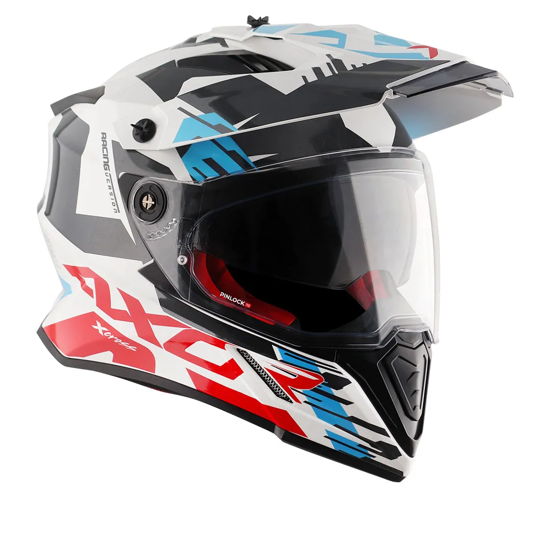 AXOR X Cross X1 Dual Visor White Red Off Road Helmet