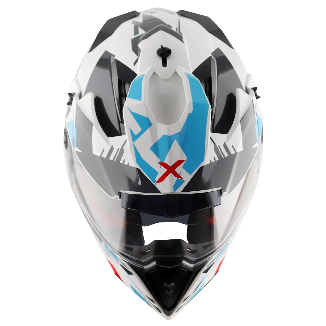 AXOR X Cross X1 Dual Visor White Red Off Road Helmet
