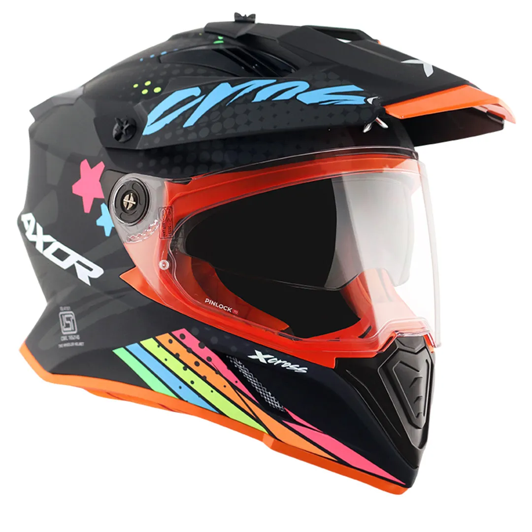 AXOR X Cross X2  Dual Visor Dull Black Grey Off Road Helmet