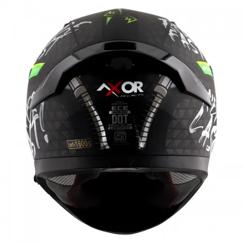 AXOR Axox Apex Ridefast Black Neon Yellow Full Face Helmet