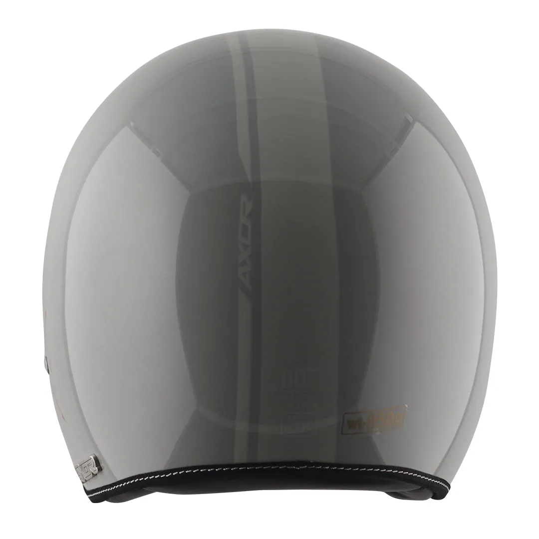 AXOR Retro Jet Euro Globe Cool Grey Half Face Helmet