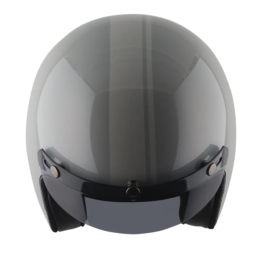 AXOR Retro Jet Euro Globe Cool Grey Half Face Helmet