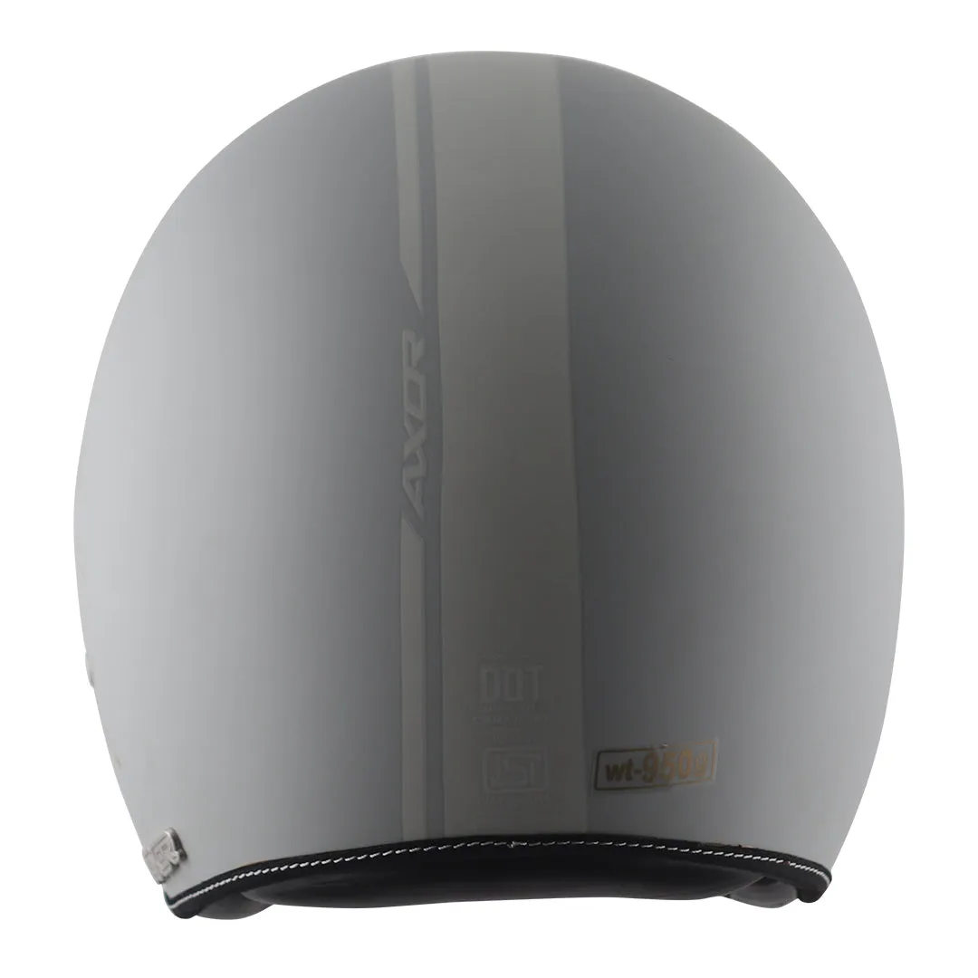 AXOR Retro Jet Euro Globe Dull Cool Grey Half Face Helmet