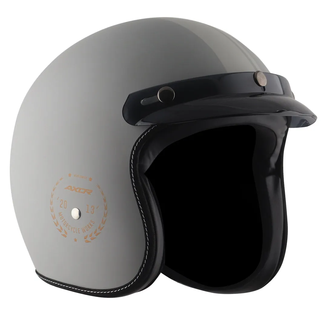 AXOR Retro Jet Euro Globe Dull Cool Grey Half Face Helmet