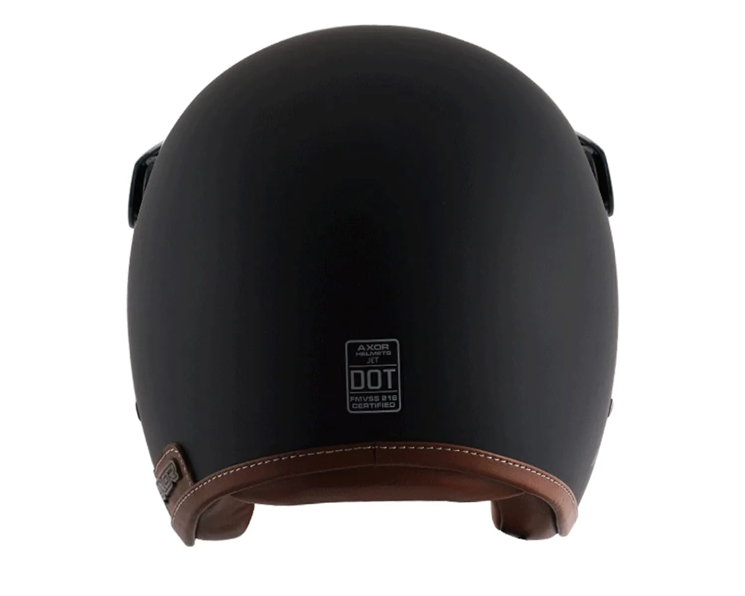 AXOR Retro Jet Leather Dull Black Half Face Helmet