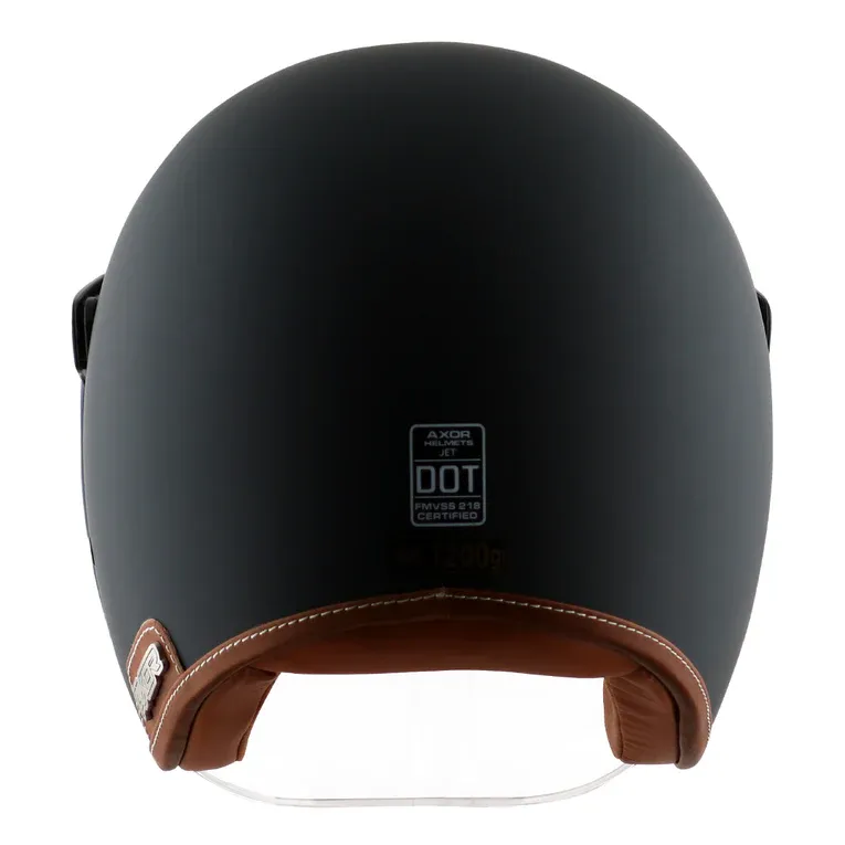 AXOR Retro Jet Leather Dull Slate Half Face Helmet