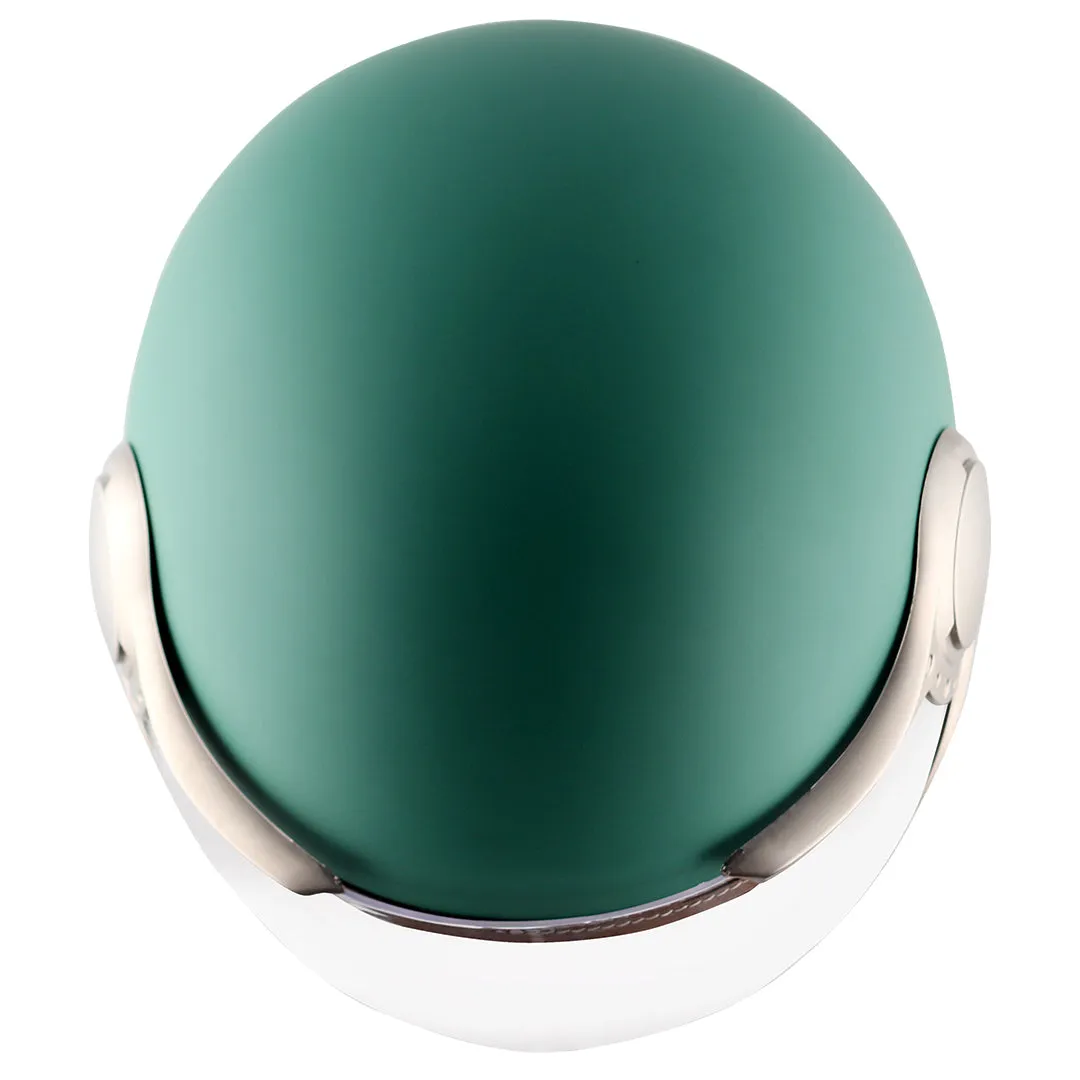 AXOR Retro Jet West Dull Aqua Green Half Face Helmet