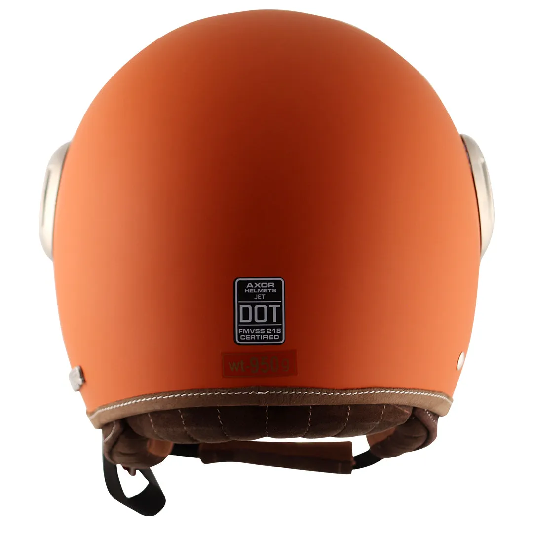 AXOR Retro Jet West Dull Orange Half Face Helmet