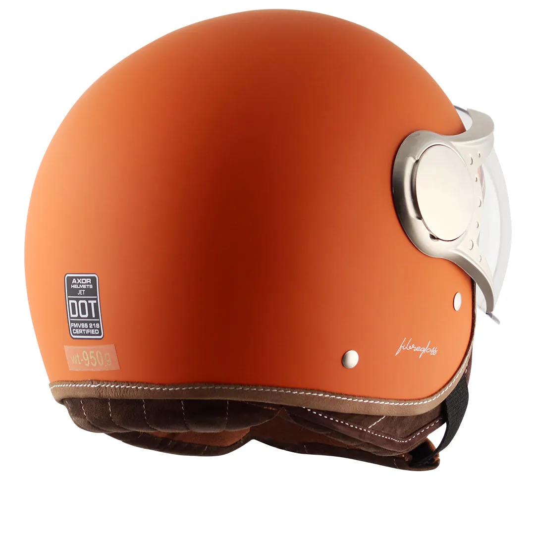 AXOR Retro Jet West Dull Orange Half Face Helmet