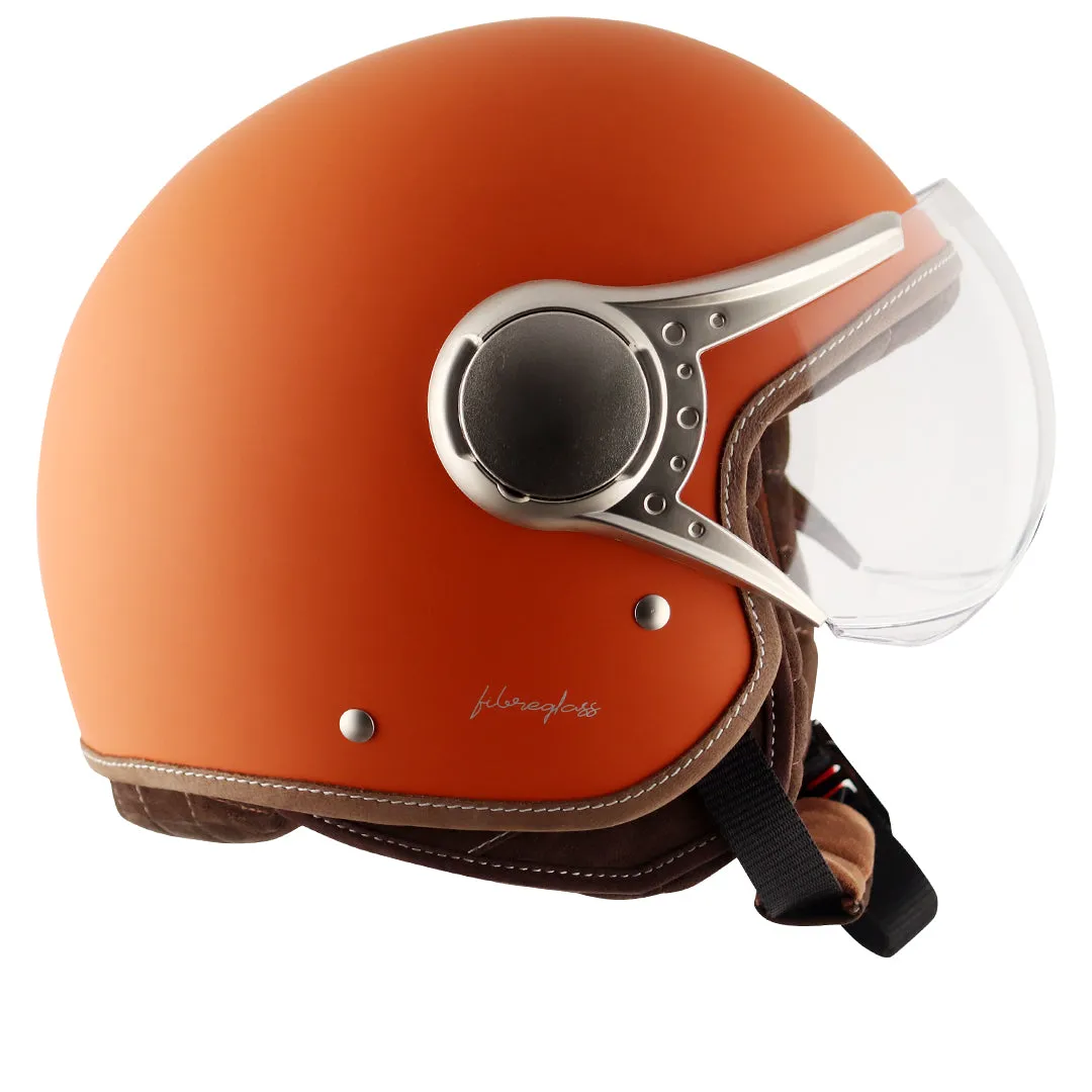 AXOR Retro Jet West Dull Orange Half Face Helmet