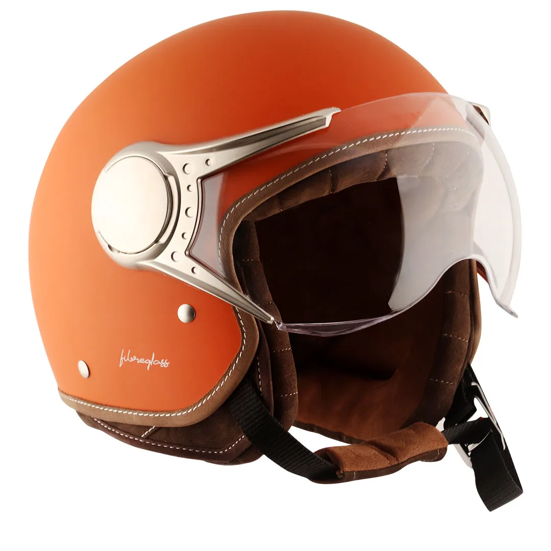 AXOR Retro Jet West Dull Orange Half Face Helmet