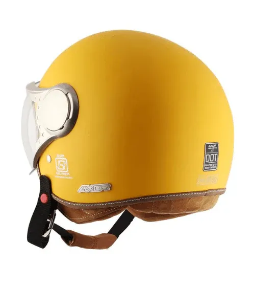 AXOR Retro Jet West Dull Yellow Half Face Helmet