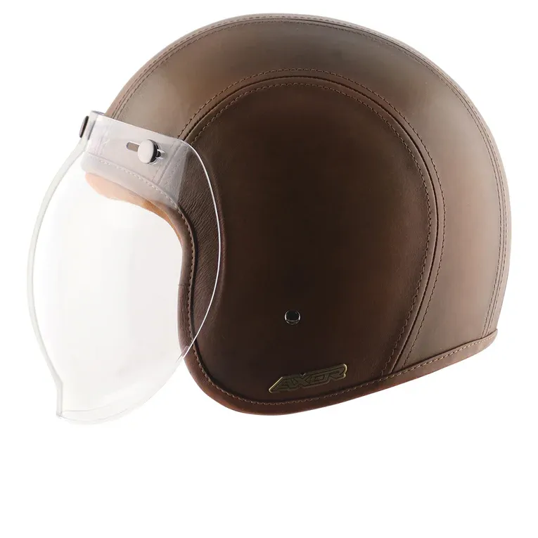 AXOR Retro Jett Leather Half Face Helmet