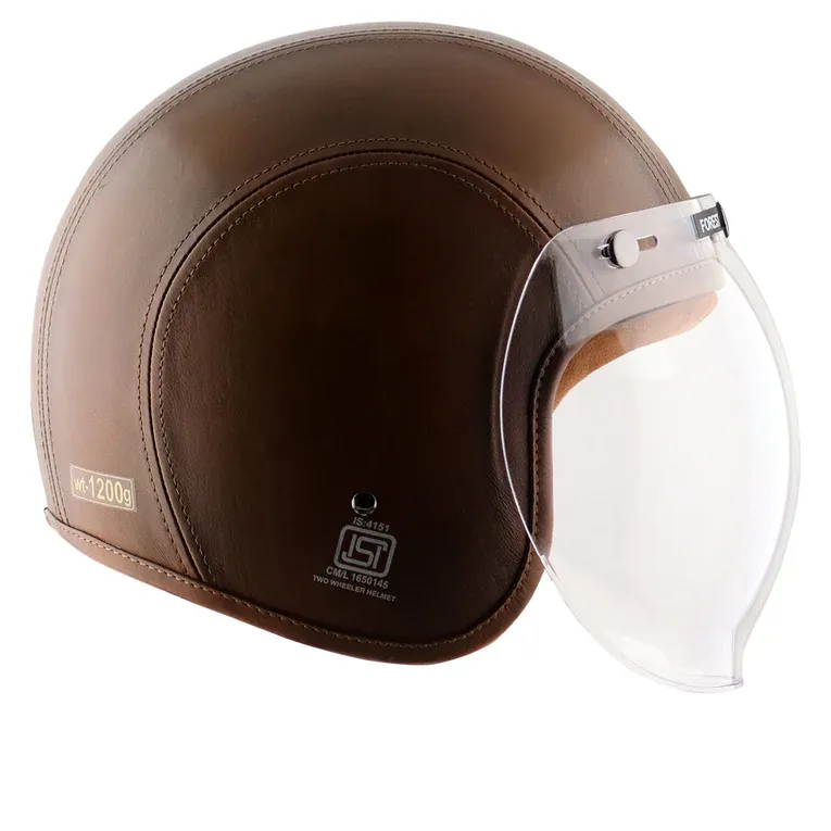 AXOR Retro Jett Leather Half Face Helmet