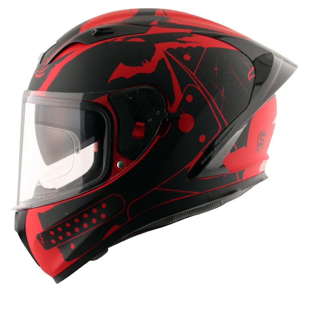 AXOR Street Dc Batman Dull Red Black Full Face Helmet