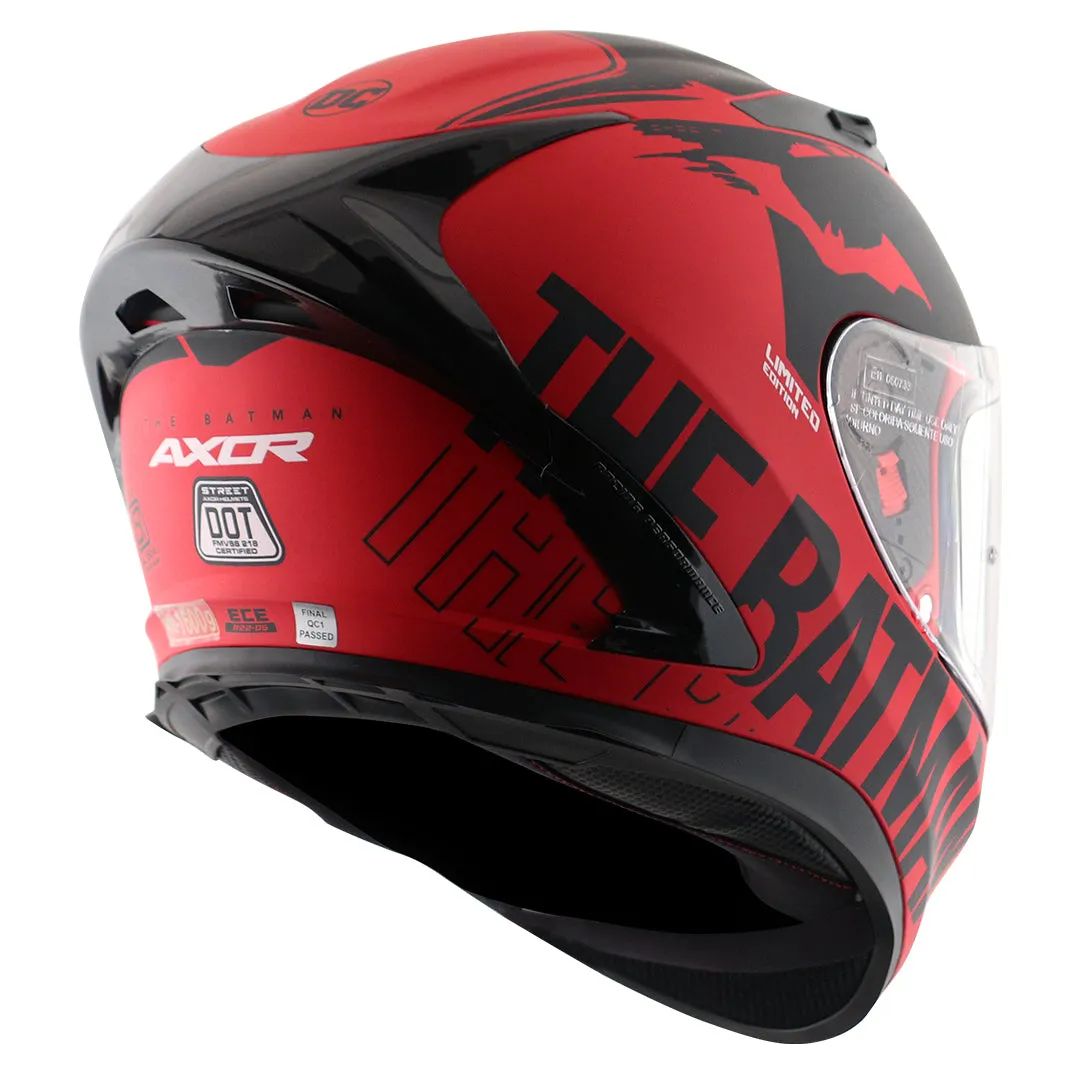 AXOR Street Dc Batman Dull Red Black Full Face Helmet