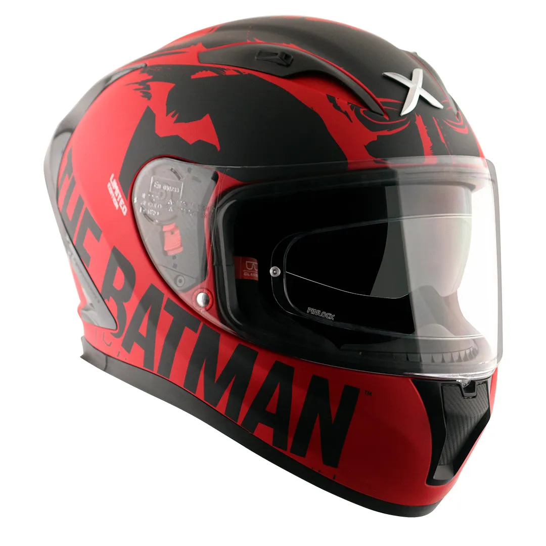 AXOR Street Dc Batman Dull Red Black Full Face Helmet