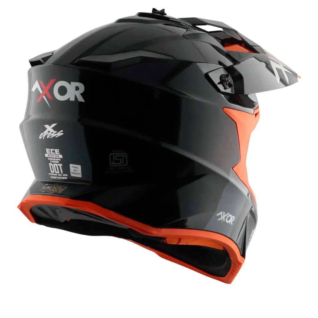 AXOR X Cross Dual Visor Sc Black Orange Off Road Helmet