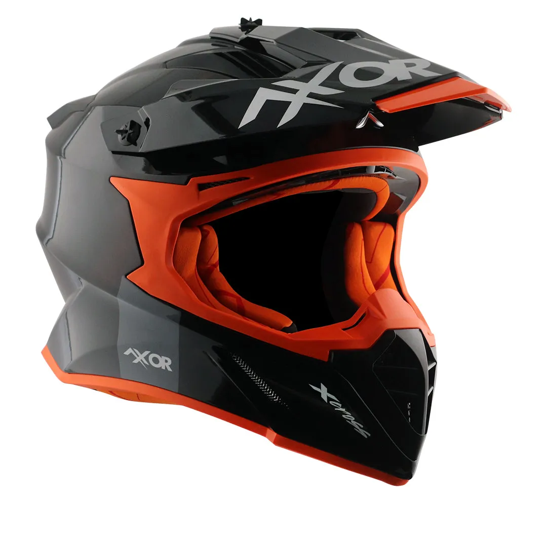 AXOR X Cross Dual Visor Sc Black Orange Off Road Helmet