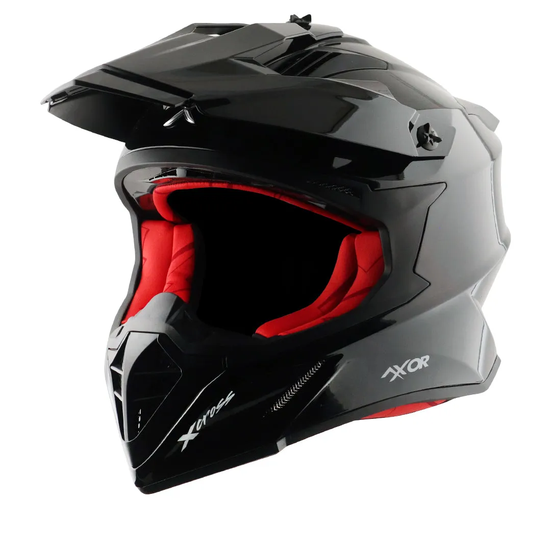 AXOR X Cross Dual Visor Sc Black Red Off Road Helmet