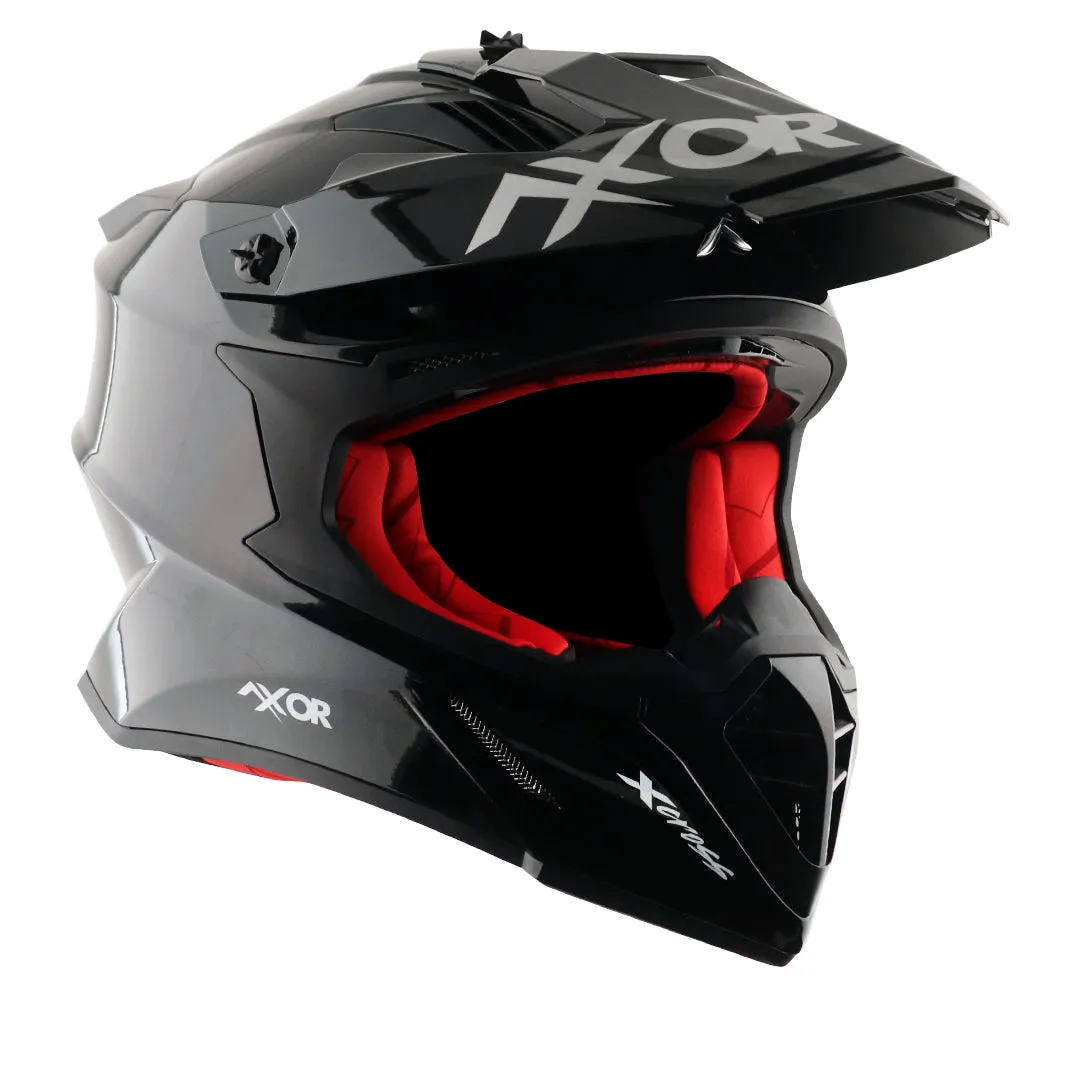 AXOR X Cross Dual Visor Sc Black Red Off Road Helmet