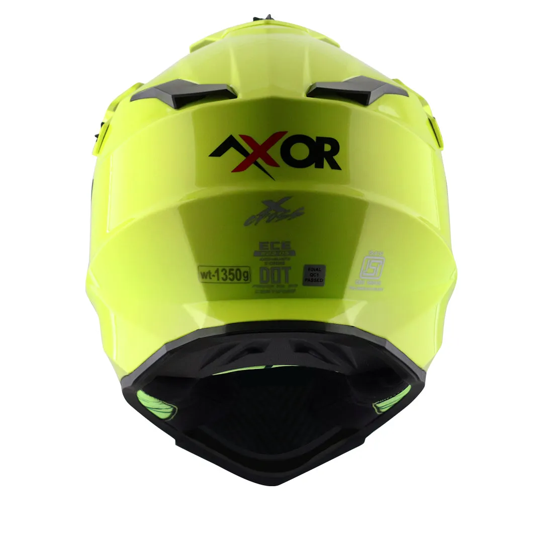 AXOR X Cross Dual Visor Sc Neon Yellow Green Off Road Helmet