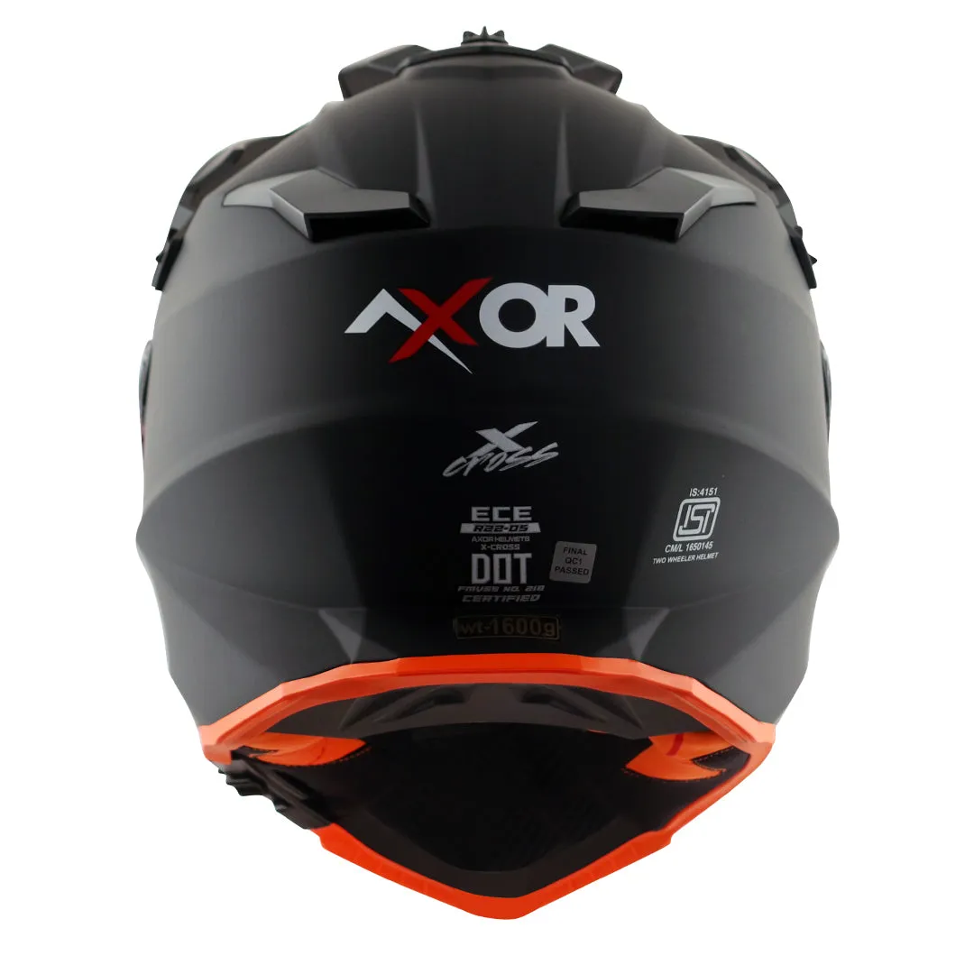 AXOR X Cross Dull Black Orange Off Road Helmet