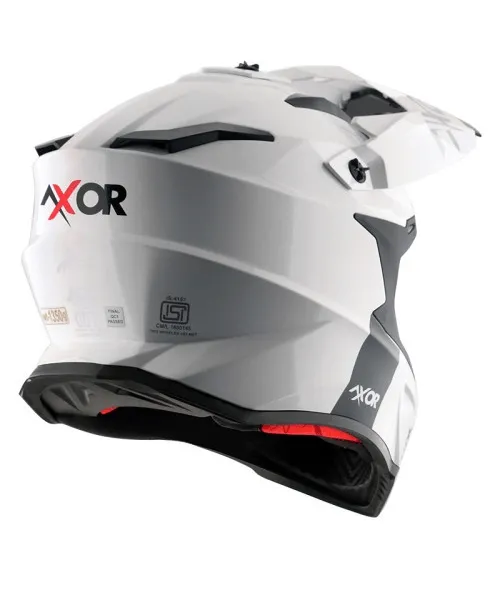 AXOR X Cross White Red Off Road Helmet