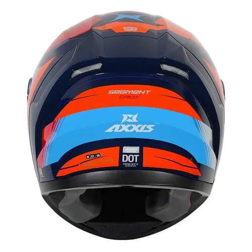 AXXIS 117D Seg Dot Crox C7 Gloss Blue Full Face Helmet