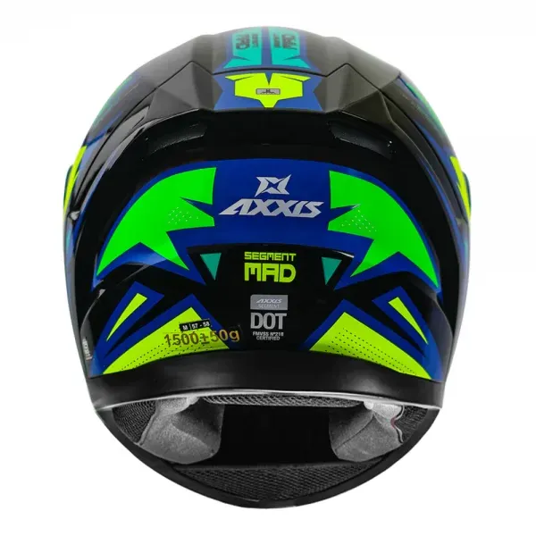 AXXIS 117D Seg Dot Mad B3 Gloss Fluo Yellow Full Face Helmet