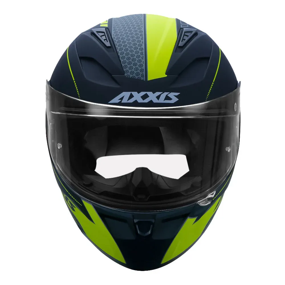 AXXIS 117D Seg Dot Racelinenb3 Matt Fluo Yellow Full Face Helmet