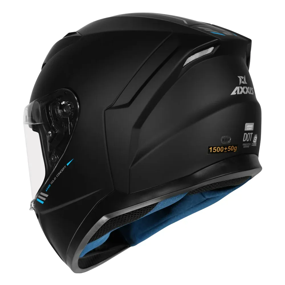 AXXIS 117D Seg Dot Solid A1 Matt Black Full Face Helmet
