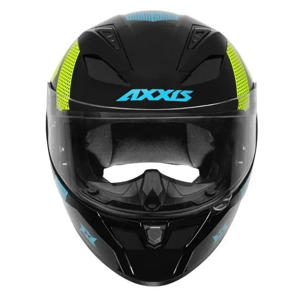 AXXIS 117D Seg Dot Squame E7 Neon Yellow Full Face Helmet