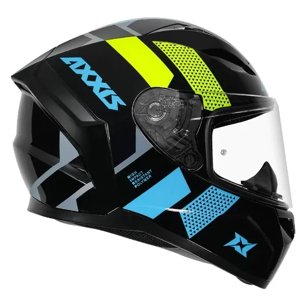 AXXIS 117D Seg Dot Squame E7 Neon Yellow Full Face Helmet