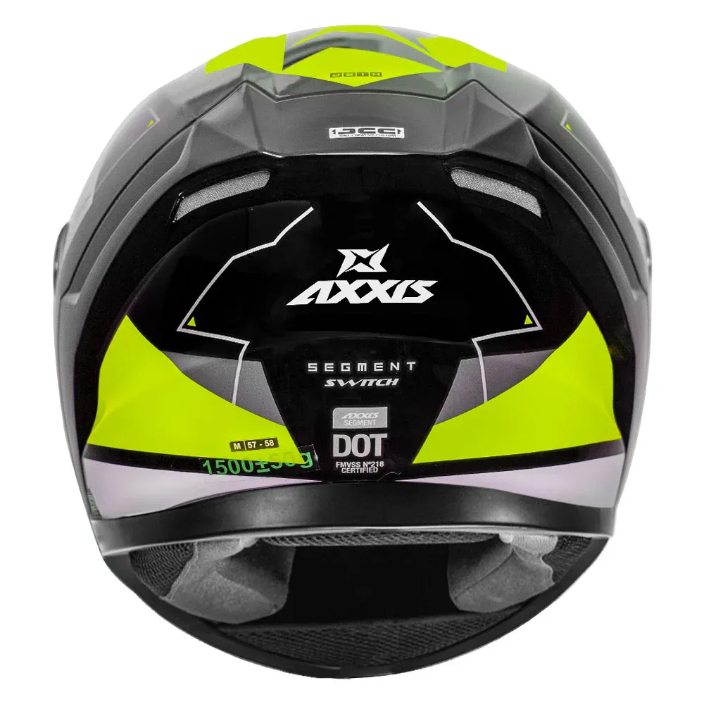 AXXIS 117D Seg Dot Switch B3 Gloss Fluo Yellow Full Face Helmet