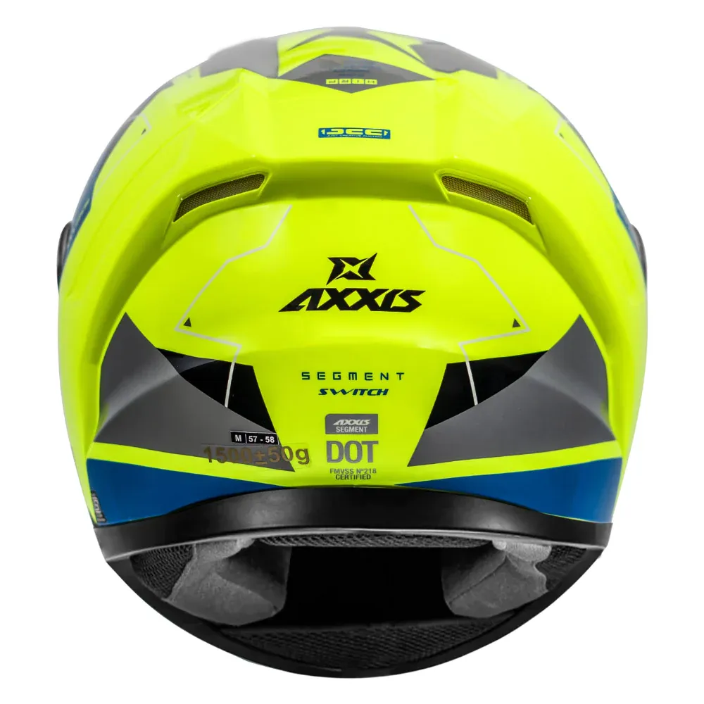 AXXIS 117D Seg Dot Switch E3 Gloss Fluo Yellow Full Face Helmet