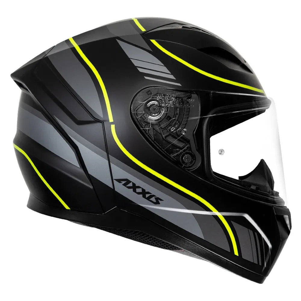 AXXIS 117D Segment Dot Neyva B3 Matt Black Neon Yellow Full Face Helmet