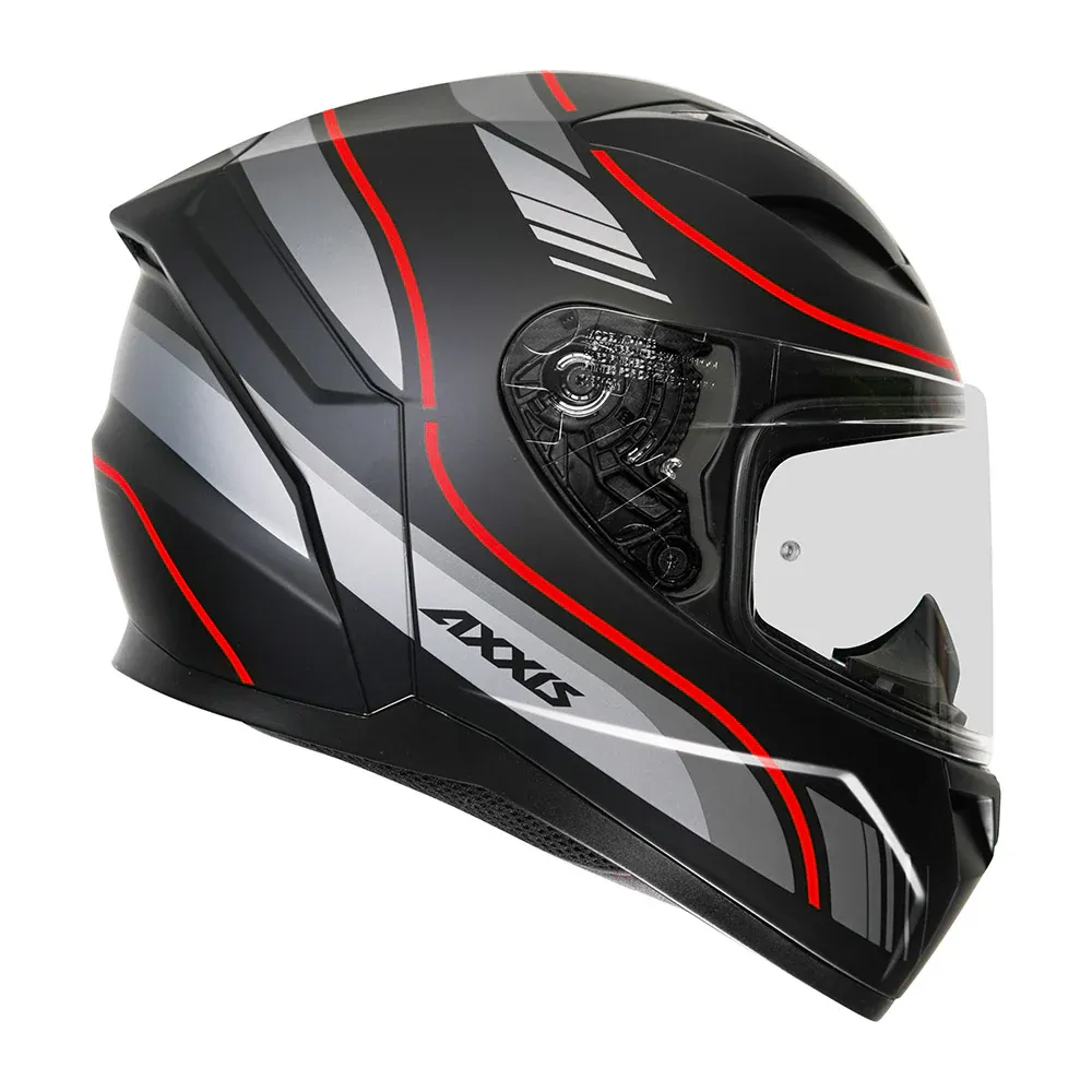 AXXIS 117D Segment Dot Neyva B5 Matt Black Red Full Face Helmet