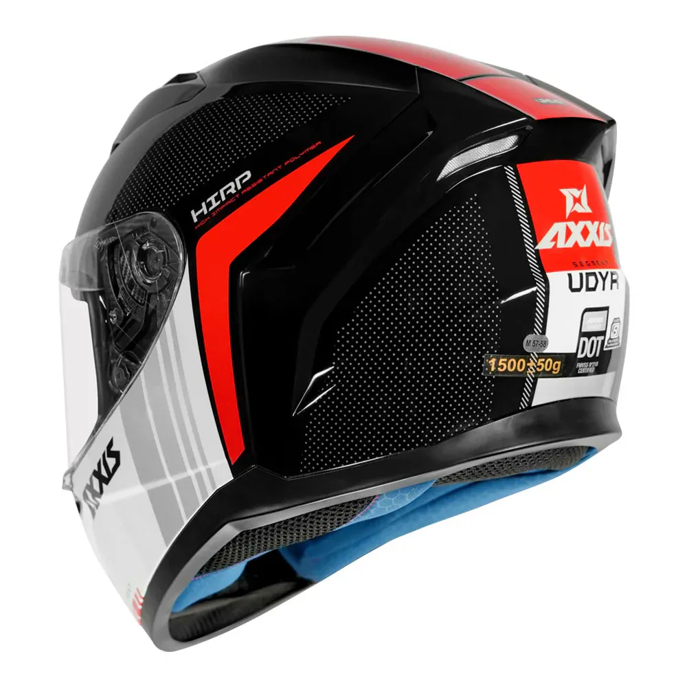 AXXIS 117D Segment Dot Udyr B5 Red Full Face Helmet
