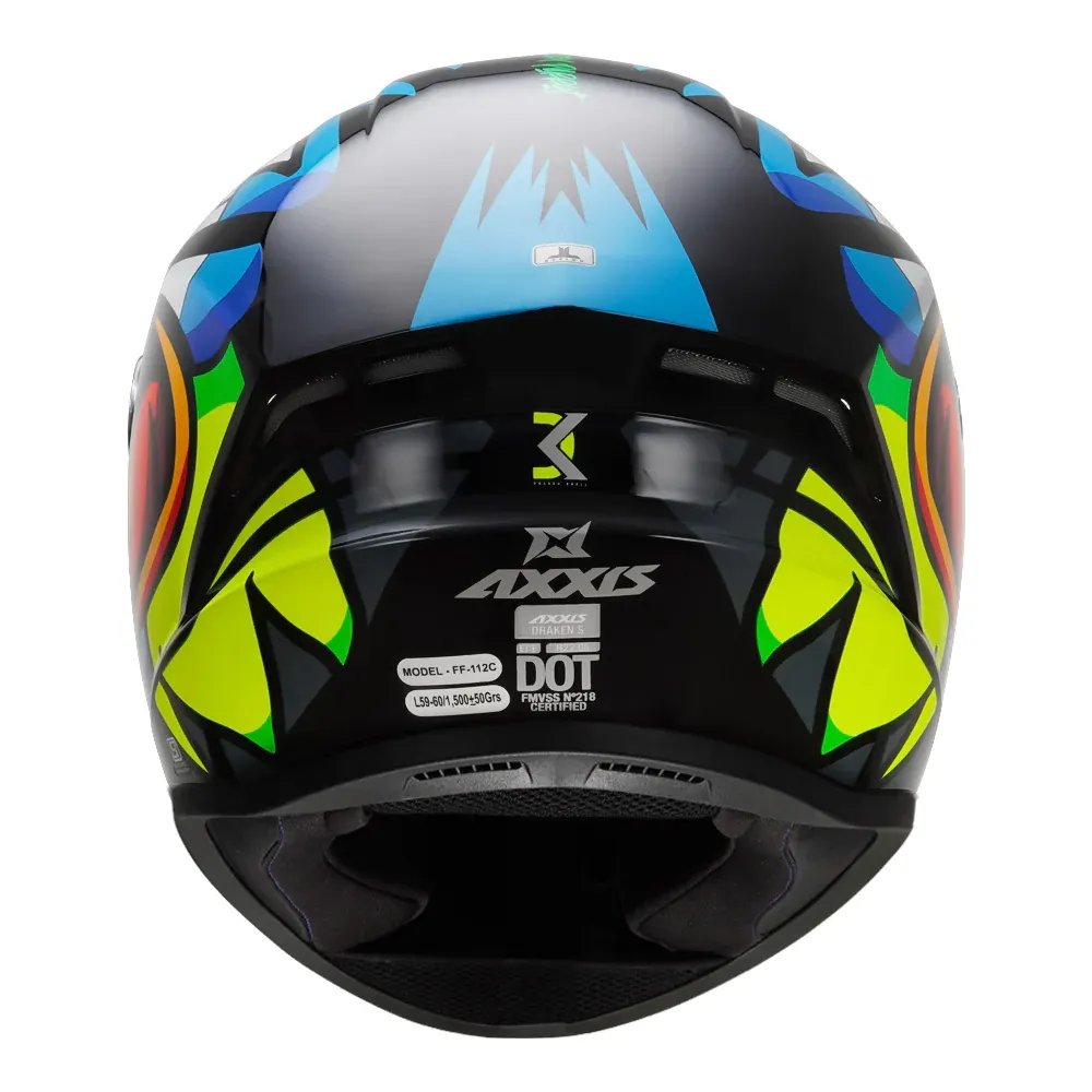 AXXIS Draken Parrot Black Full Face Helmet