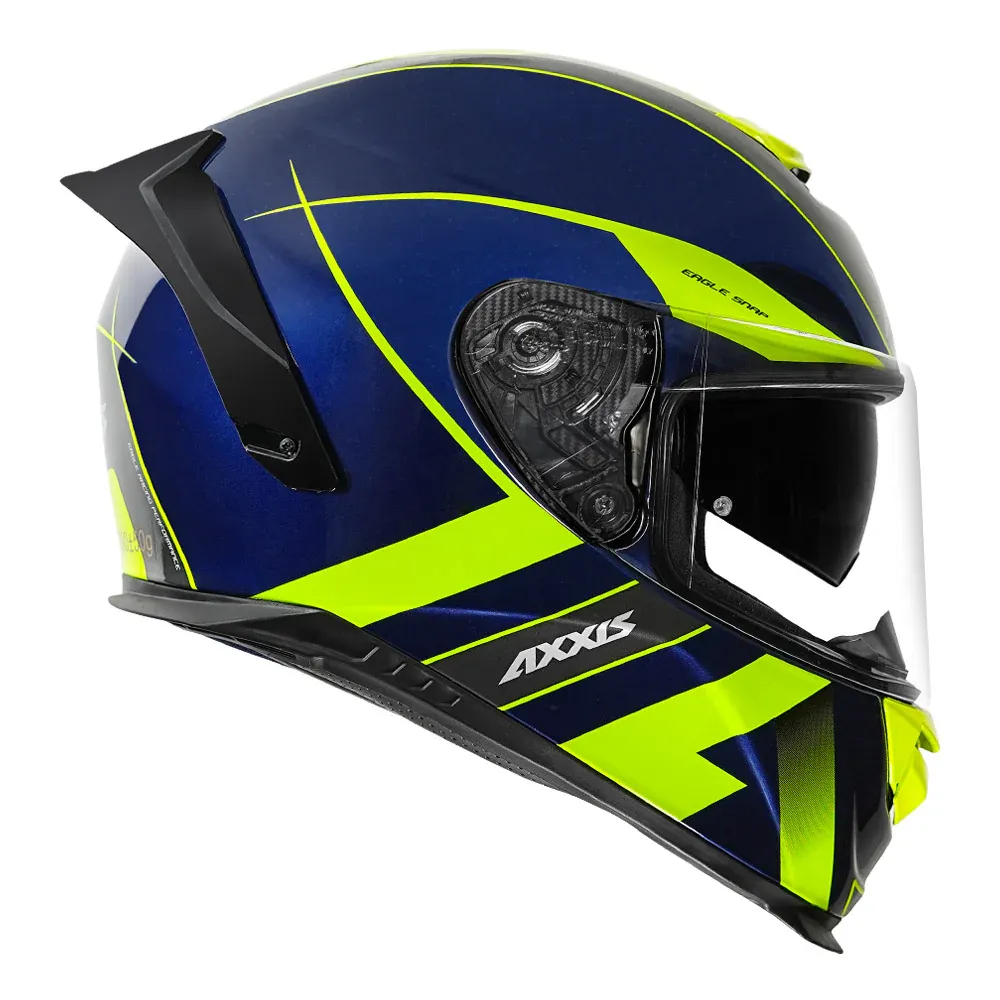 AXXIS Eagle Sv Snap C5 Gloss Neon Yellow Full Face Helmet