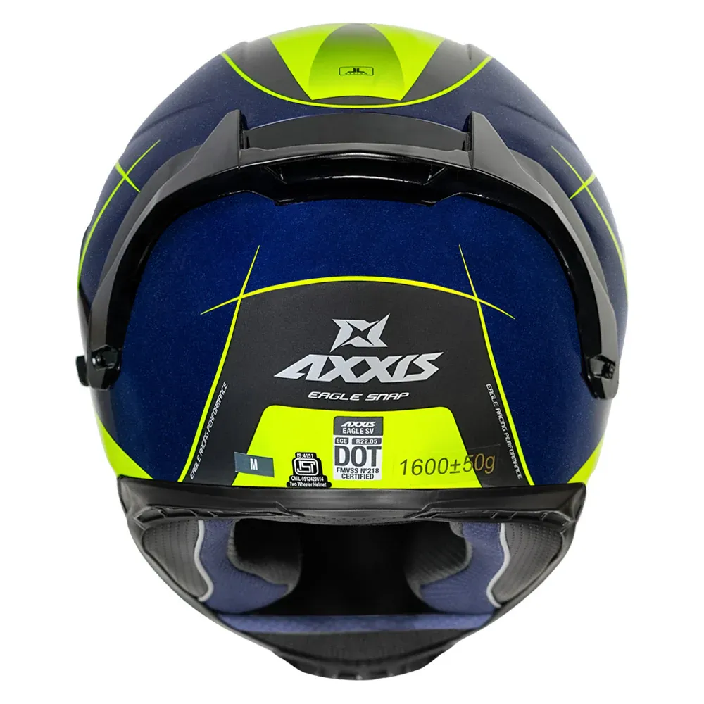AXXIS Eagle Sv Snap C5 Gloss Neon Yellow Full Face Helmet