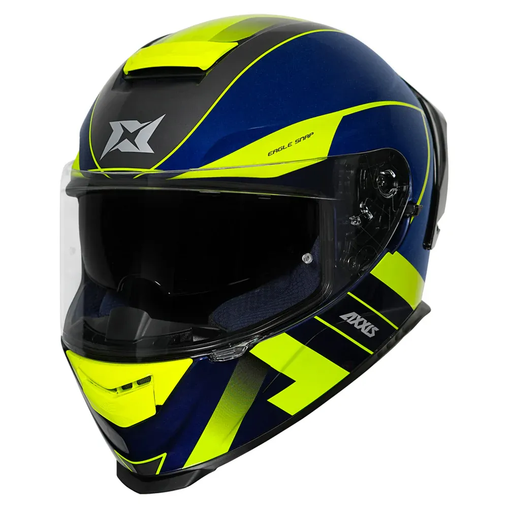 AXXIS Eagle Sv Snap C5 Gloss Neon Yellow Full Face Helmet