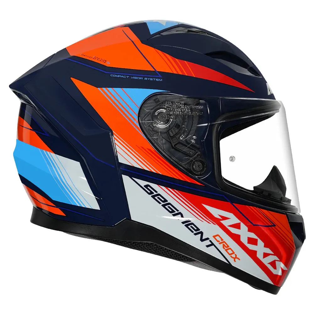 AXXIS Ff117D Segment Dot Crox C7 Gloss Blue Full Face Helmet
