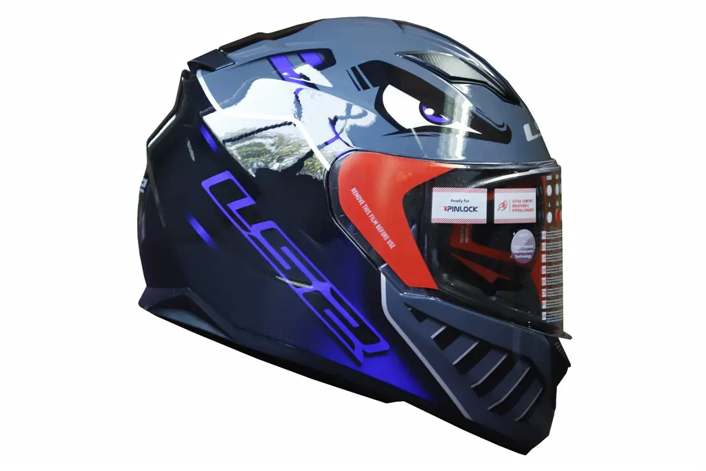 LS2 320 Badas Matt Black Blue Full Face Helmet