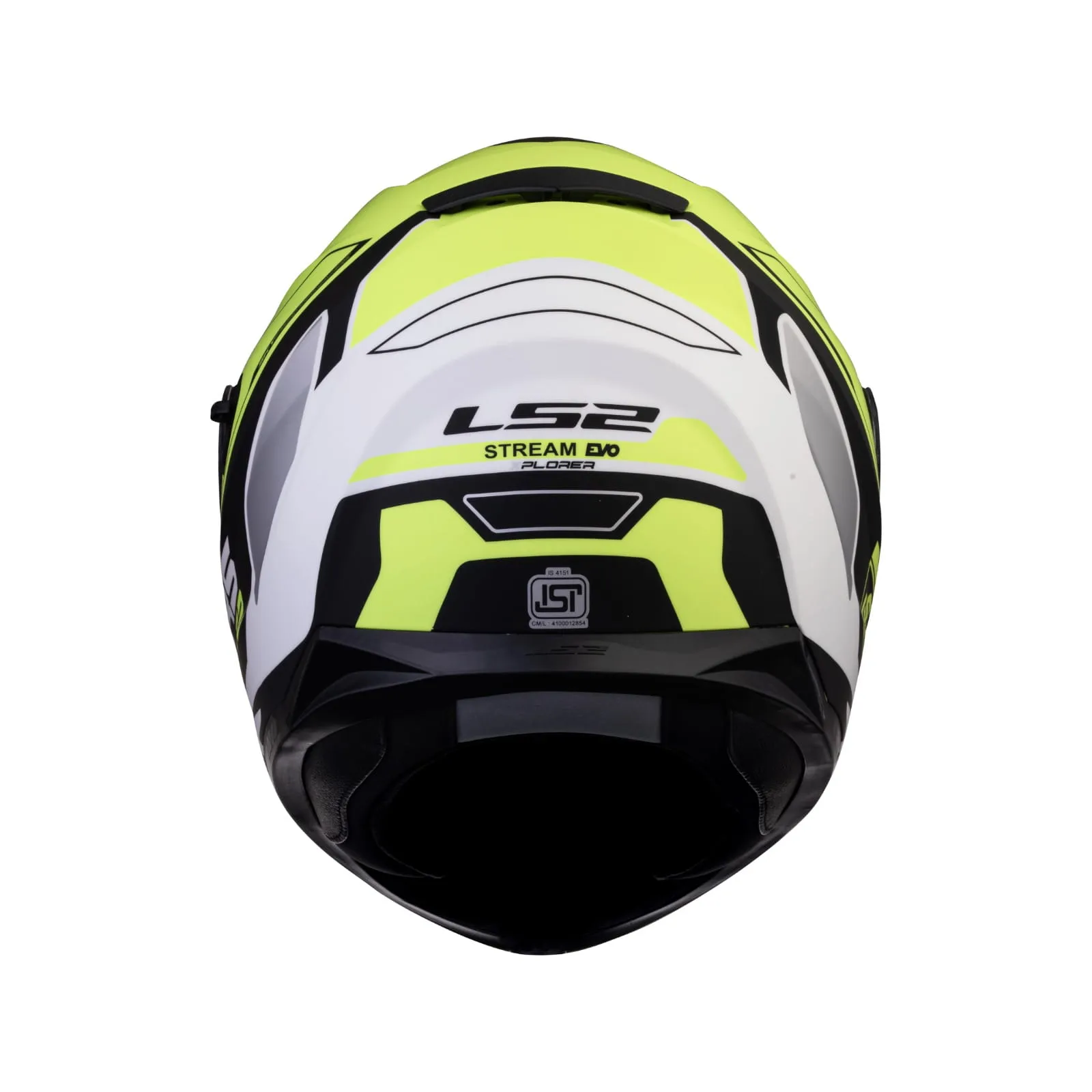 LS2 320 Stream Evo Xplor White Hiviz Yellow Full Face Helmet