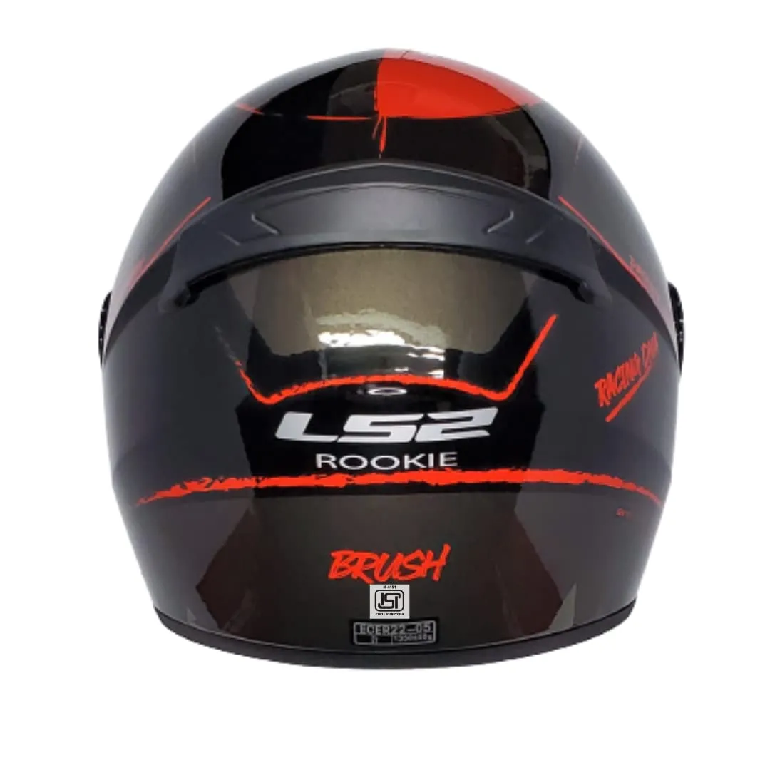 LS2 352 Brush Black Red Full Face Helmet