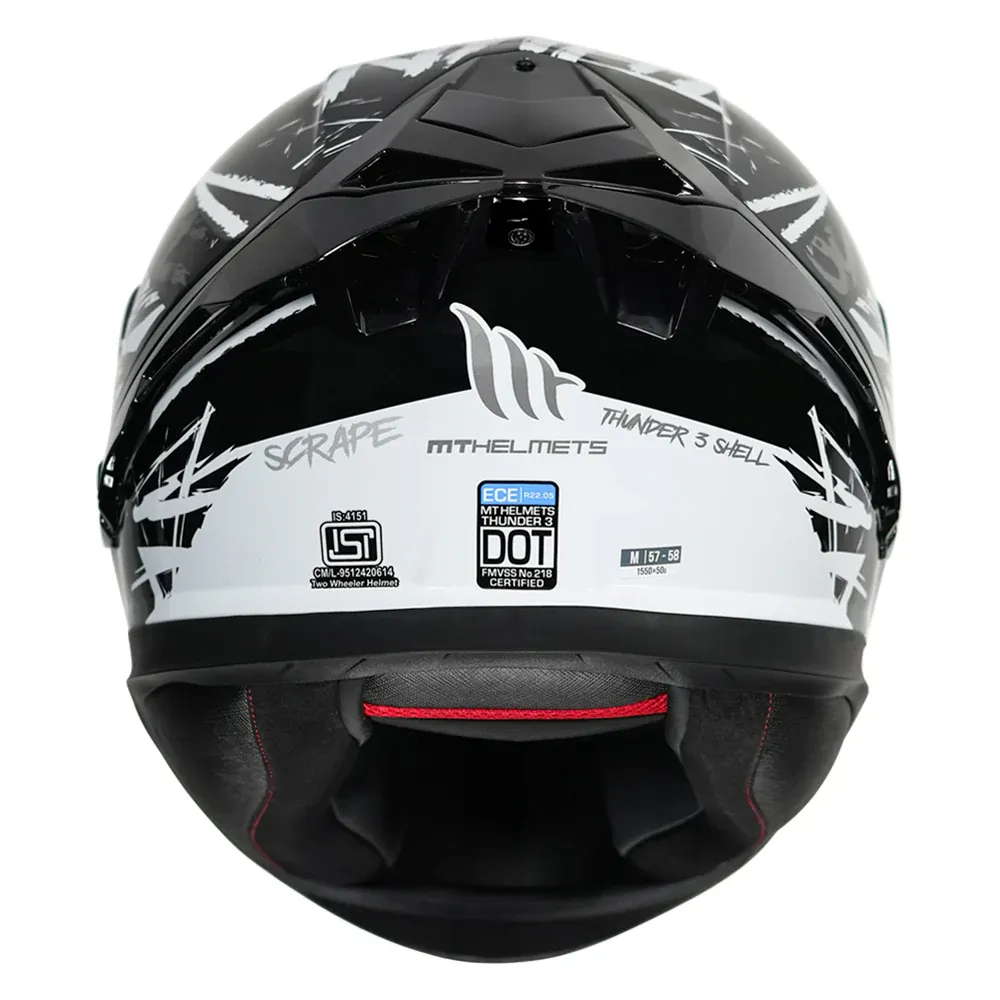 MT Helmets Mt Thunder 3 Pro Scrape B0 White Full Face Helmet
